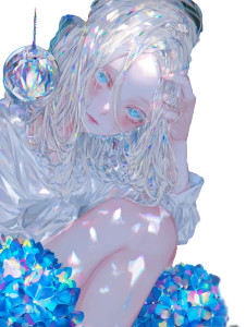 Colorful Hydrangea Girl Vinyl Car Decal Sticker – Waterproof & UV-Resistant 