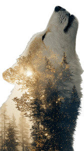 Golden Wolf Dreamscape Vinyl Car Decal Sticker – Waterproof & UV-Resistant 