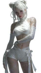 White Tiger Girl V2 Vinyl Car Decal Sticker – Waterproof & UV-Resistant 