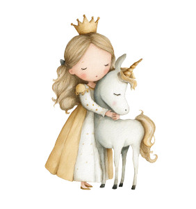 Princess With Unicorn Vinyl Car Decal Sticker – Waterproof & UV-Resistant Princess With Unicorn Vinyl Car Decal Sticker – Waterproof & UV-Resistant