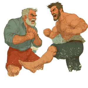 Pool Fight Scene Vinyl Car Decal Sticker – Waterproof & UV-Resistant 