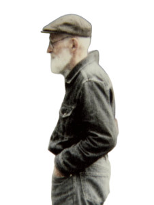 Elderly Denim Man Vinyl Car Decal Sticker – Waterproof & UV-Resistant 