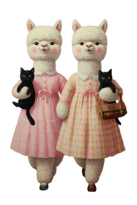 Happy Dressed Alpacas Vinyl Car Decal Sticker – Waterproof & UV-Resistant 