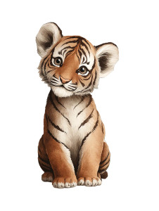 Baby Tiger Illustration Vinyl Car Decal Sticker – Waterproof & UV-Resistant Baby Tiger Illustration Vinyl Car Decal Sticker – Waterproof & UV-Resistant