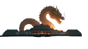 Golden Dragon Hovering Vinyl Car Decal Sticker – Waterproof & UV-Resistant 