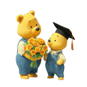 Bear With Flowers Vinyl Car Decal Sticker – Waterproof & UV-Resistant 