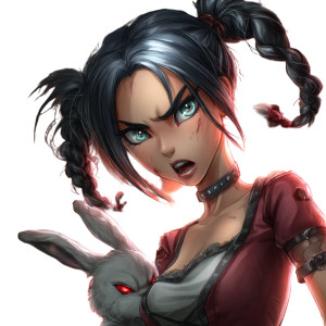 Angry Bunny Girl Vinyl Car Decal Sticker – Waterproof & UV-Resistant 