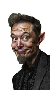 Grotesque Elon Musk Vinyl Car Decal Sticker – Waterproof & UV-Resistant 