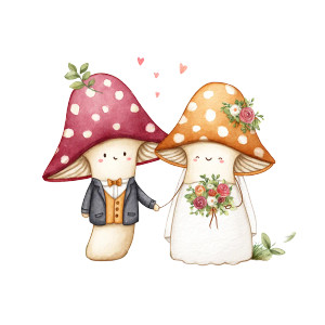 Mushroom Wedding V2 Vinyl Car Decal Sticker – Waterproof & UV-Resistant 
