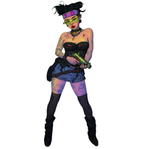 Cyberpunk Circus Acrobat Vinyl Car Decal Sticker – Waterproof & UV-Resistant 