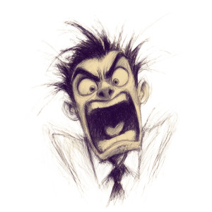 Stressed Caricature Vinyl Car Decal Sticker – Waterproof & UV-Resistant 