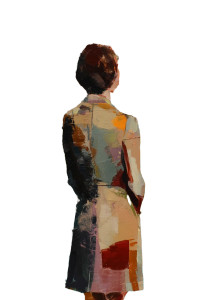 Nostalgic Woman Painting Vinyl Car Decal Sticker – Waterproof & UV-Resistant 