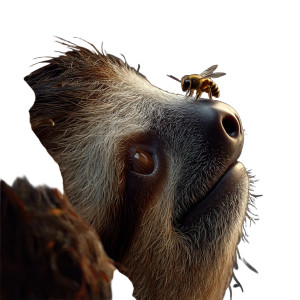 Bee On Sloth Vinyl Car Decal Sticker – Waterproof & UV-Resistant 