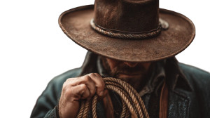 Cowboy Tying Lasso Vinyl Car Decal Sticker – Waterproof & UV-Resistant 