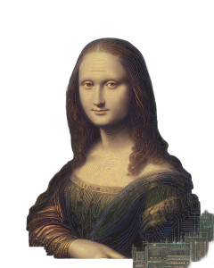 Futuristic Mona Lisa Vinyl Car Decal Sticker – Waterproof & UV-Resistant 