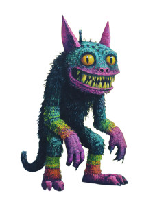 Eerie Colorful Monster Vinyl Car Decal Sticker – Waterproof & UV-Resistant 