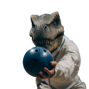 Dinosaur Mask Bowler Vinyl Car Decal Sticker – Waterproof & UV-Resistant 