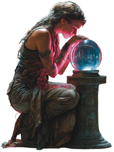 Sorceress Crystal Gaze Vinyl Car Decal Sticker – Waterproof & UV-Resistant 