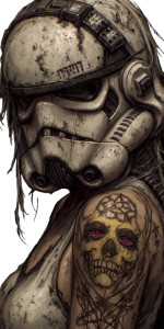 Cyberpunk Stormtrooper Girl Vinyl Car Decal Sticker – Waterproof & UV-Resistant 