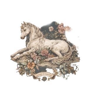White Unicorn Scene Vinyl Car Decal Sticker – Waterproof & UV-Resistant 