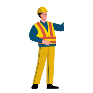 Construction Worker Pointer Vinyl Car Decal Sticker – Waterproof & UV-Resistant 