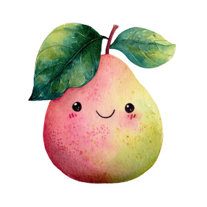 Kawaii Cartoon Guava Vinyl Car Decal Sticker – Waterproof & UV-Resistant 