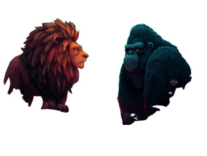 Jungle Lion Gorilla Vinyl Car Decal Sticker – Waterproof & UV-Resistant Jungle Lion Gorilla Vinyl Car Decal Sticker – Waterproof & UV-Resistant