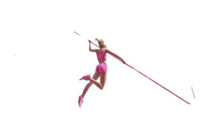 Pole Vaulting Woman Vinyl Car Decal Sticker – Waterproof & UV-Resistant 