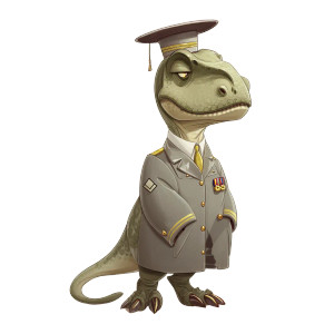 Dignified Dino Officer Vinyl Car Decal Sticker – Waterproof & UV-Resistant 