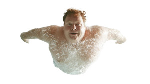 Obese Man Jumping Vinyl Car Decal Sticker – Waterproof & UV-Resistant Obese Man Jumping Vinyl Car Decal Sticker – Waterproof & UV-Resistant