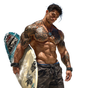 Hawaiian Surfer Vinyl Car Decal Sticker – Waterproof & UV-Resistant 