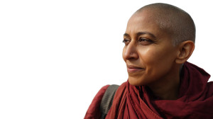 Serene Buddhist Nun Vinyl Car Decal Sticker – Waterproof & UV-Resistant 