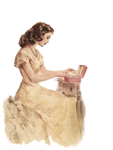 Woman With Jewelry Box Vinyl Car Decal Sticker – Waterproof & UV-Resistant 