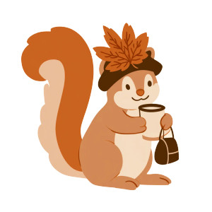 Squirrel With Leaf Hat Vinyl Car Decal Sticker – Waterproof & UV-Resistant 