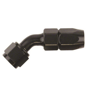 High Performance -8AN 45 Degree Black Aluminum Hose End Fitting | Swivel Design | Made in U.S.A