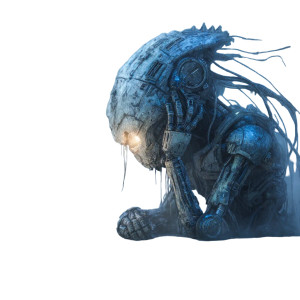 Ethereal Sleeping Robot Vinyl Car Decal Sticker – Waterproof & UV-Resistant 