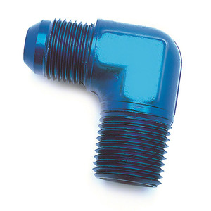 SpeedFX Blue Anodized -8AN x 3/8 NPTF 90 Degree Coupler Fitting | Lightweight, Reusable, Leak Proof, Corrosion Resistant