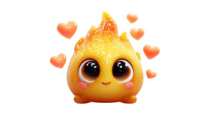 Cute Flame Character Vinyl Car Decal Sticker – Waterproof & UV-Resistant 