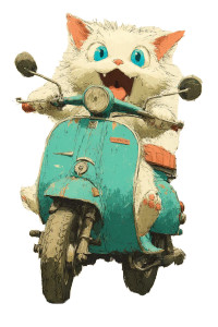 Whimsical Cat Scooter Vinyl Car Decal Sticker – Waterproof & UV-Resistant Whimsical Cat Scooter Vinyl Car Decal Sticker – Waterproof & UV-Resistant