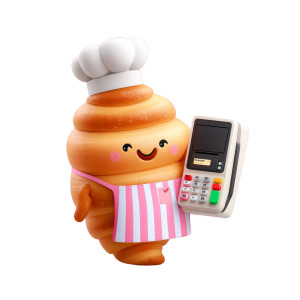 Cheerful Croissant Character Vinyl Car Decal Sticker – Waterproof & UV-Resistant 