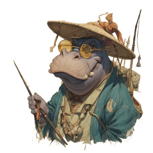 Cartoon Hippo Avatar Vinyl Car Decal Sticker – Waterproof & UV-Resistant 