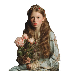 Medieval Beauty Portrait Vinyl Car Decal Sticker – Waterproof & UV-Resistant 