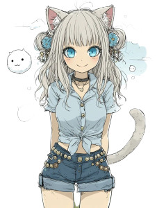 Cat-Eared Girl V3 Vinyl Car Decal Sticker – Waterproof & UV-Resistant 