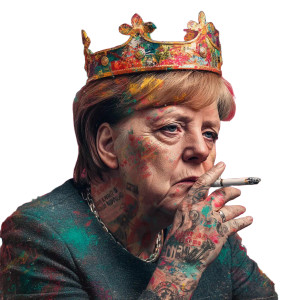 Merkel Pop Art Vinyl Car Decal Sticker – Waterproof & UV-Resistant 