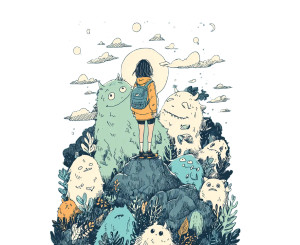 Mountain Adventure Girl Vinyl Car Decal Sticker – Waterproof & UV-Resistant 