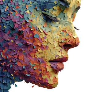 Colorful Paper Woman Vinyl Car Decal Sticker – Waterproof & UV-Resistant 