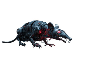 Cyberpunk Robotic Rat Vinyl Car Decal Sticker – Waterproof & UV-Resistant 