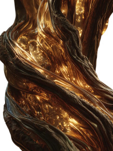 Golden Fluid Tree Vinyl Car Decal Sticker – Waterproof & UV-Resistant 