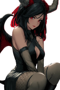 Anime Demon-Woman V2 Vinyl Car Decal Sticker – Waterproof & UV-Resistant 