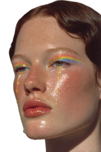 Rainbow Tears Woman V4 Vinyl Car Decal Sticker – Waterproof & UV-Resistant 